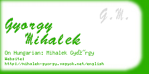 gyorgy mihalek business card